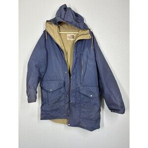 Vintage The North Face Coat Mens Large Blue Hooded Nylon Parka Winter 70s